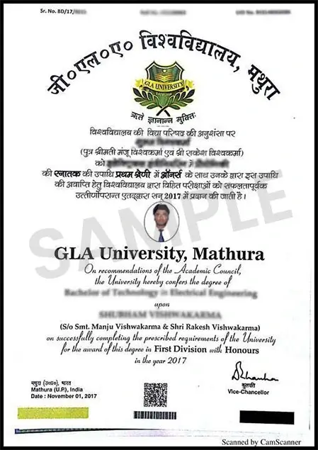 Sample Certificate