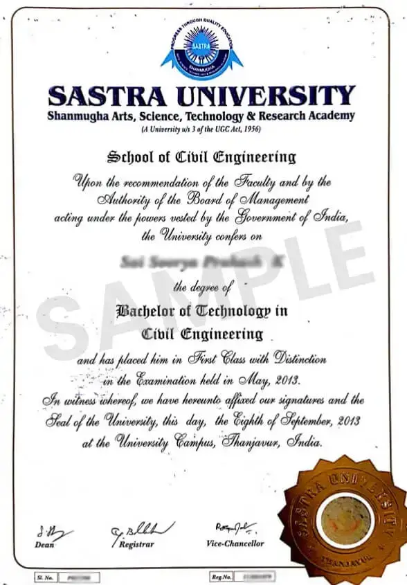 Sample Certificate