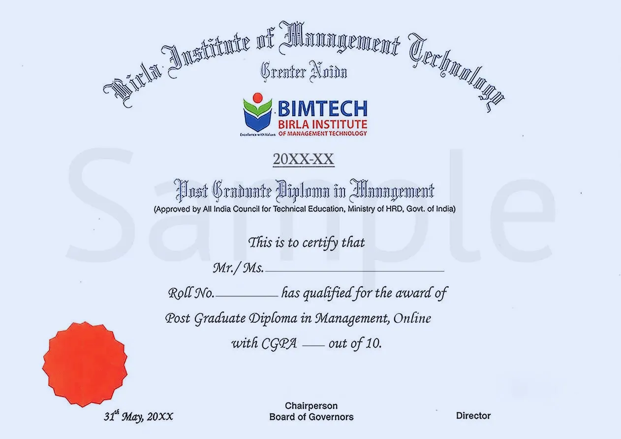 Sample Certificate