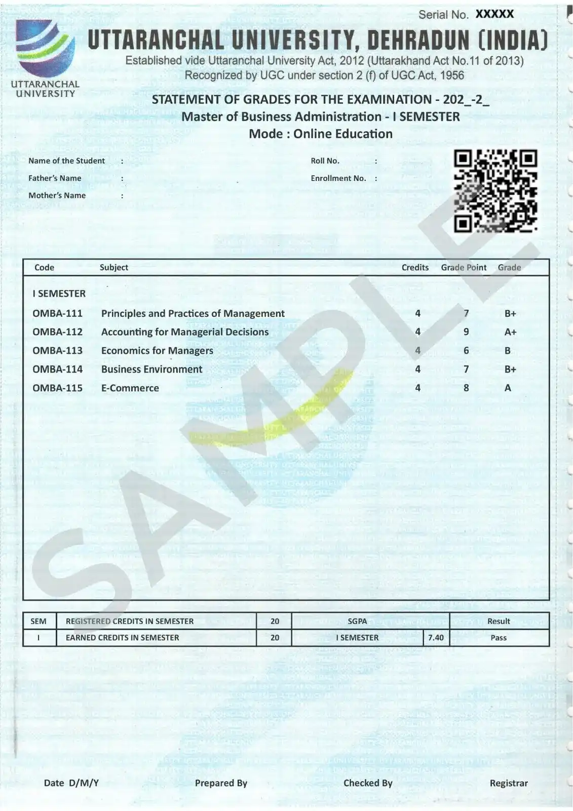 Sample Certificate