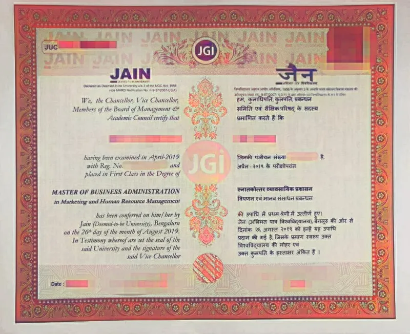 Sample Certificate